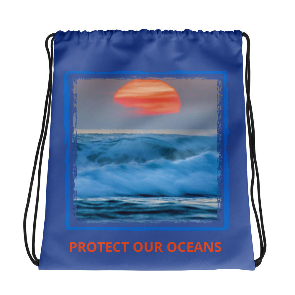 Protect Our Oceans drawstring bag