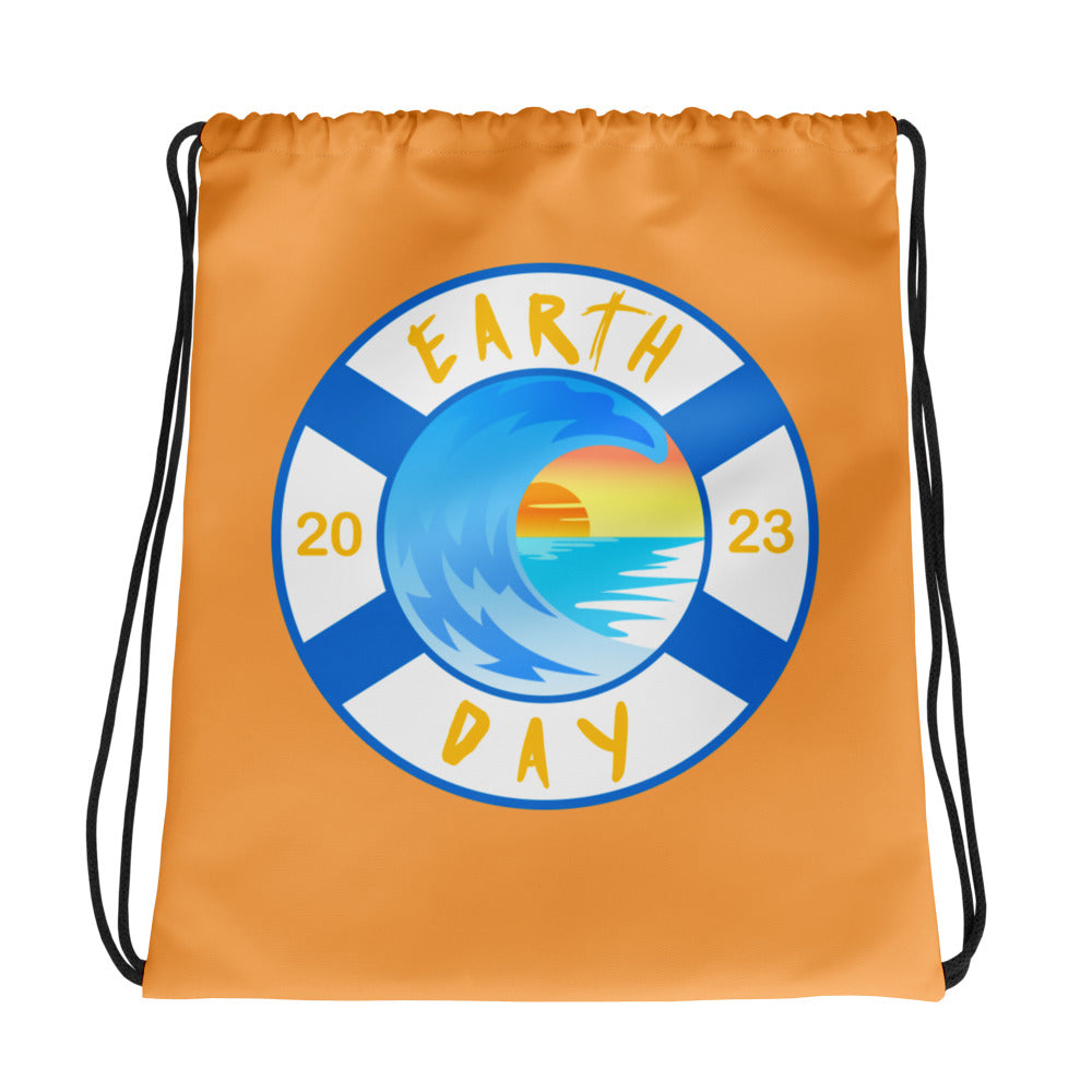 Earth Day 2023 Sunset drawstring bag