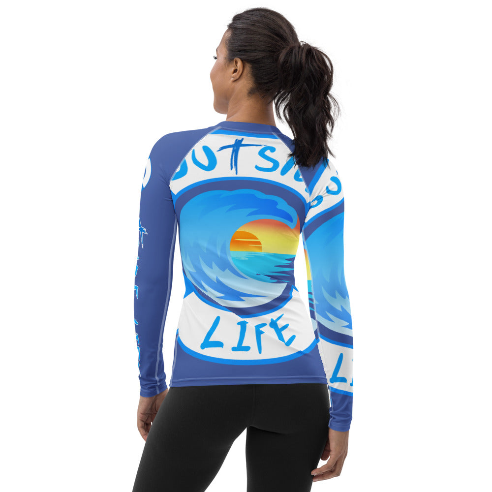 "OL"  Ladies   L/S  Blue Rash Guard