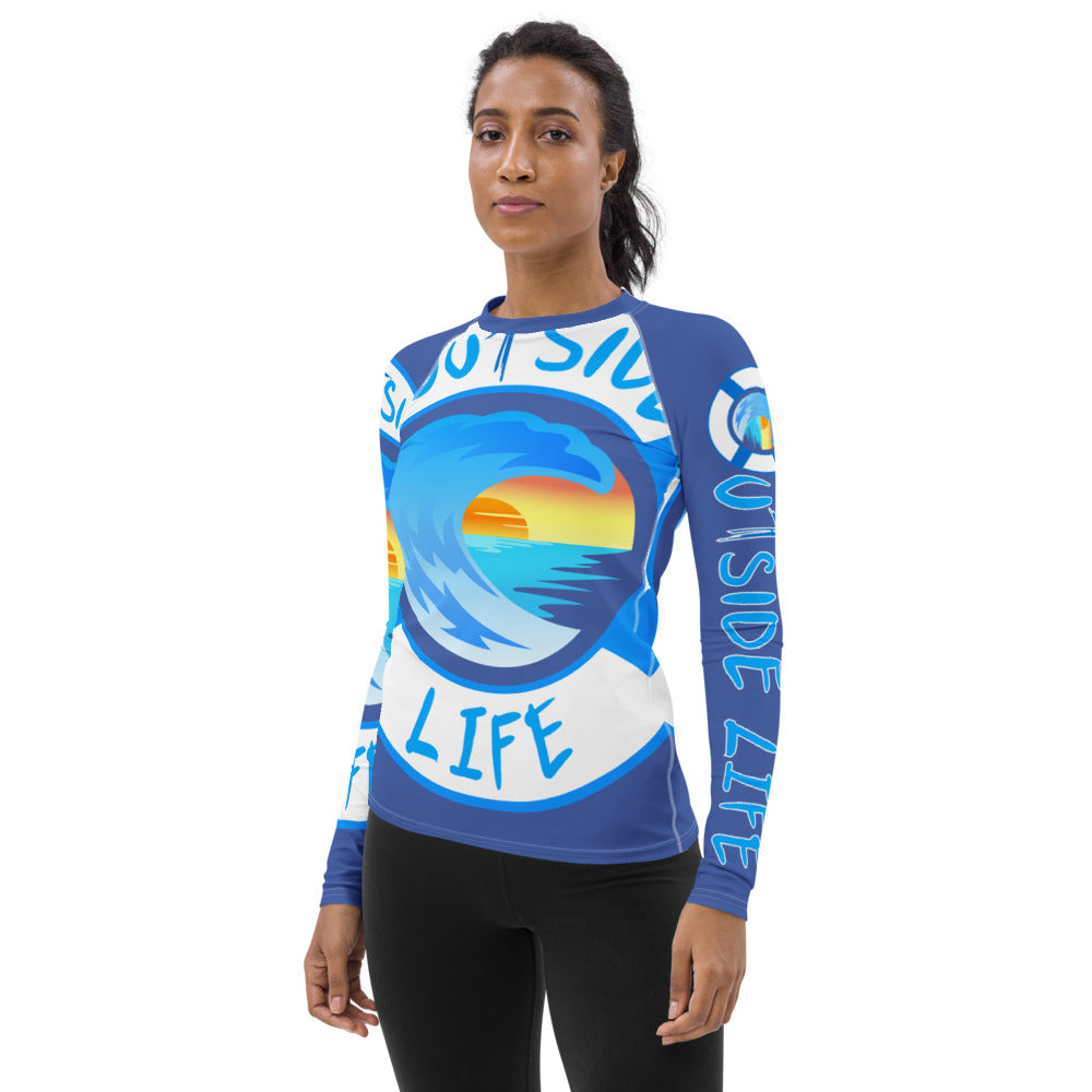 "OL"  Ladies   L/S  Blue Rash Guard