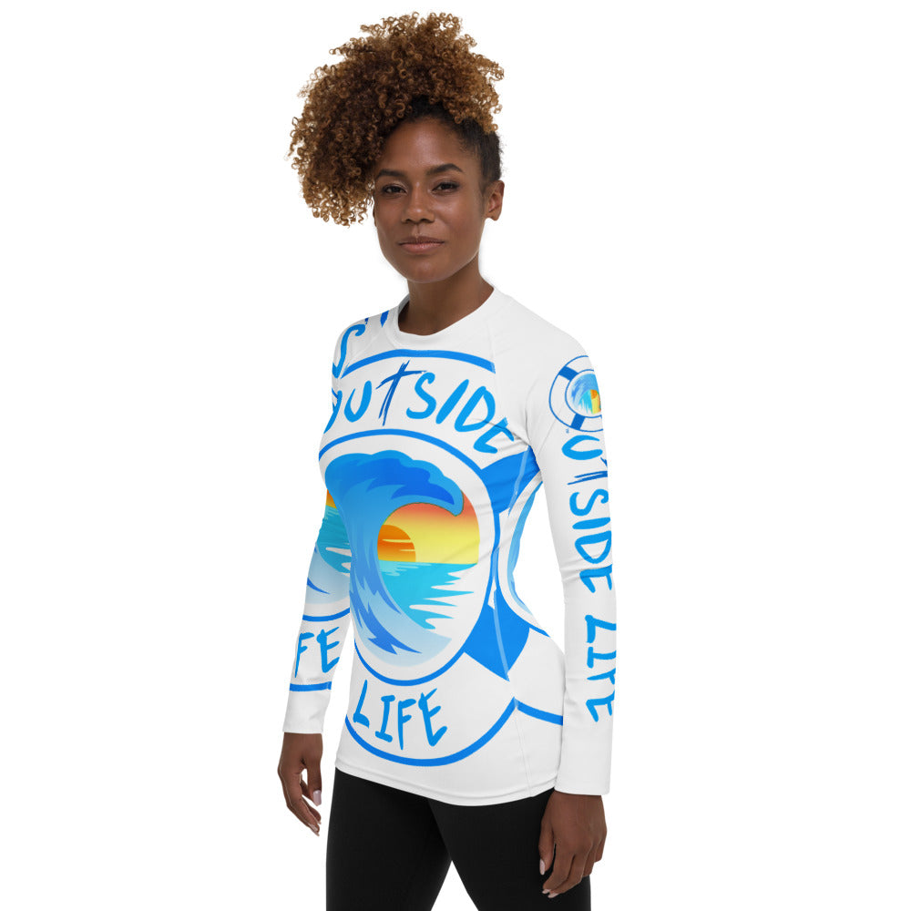 "OL" Ladies L/S  White Rash Guard