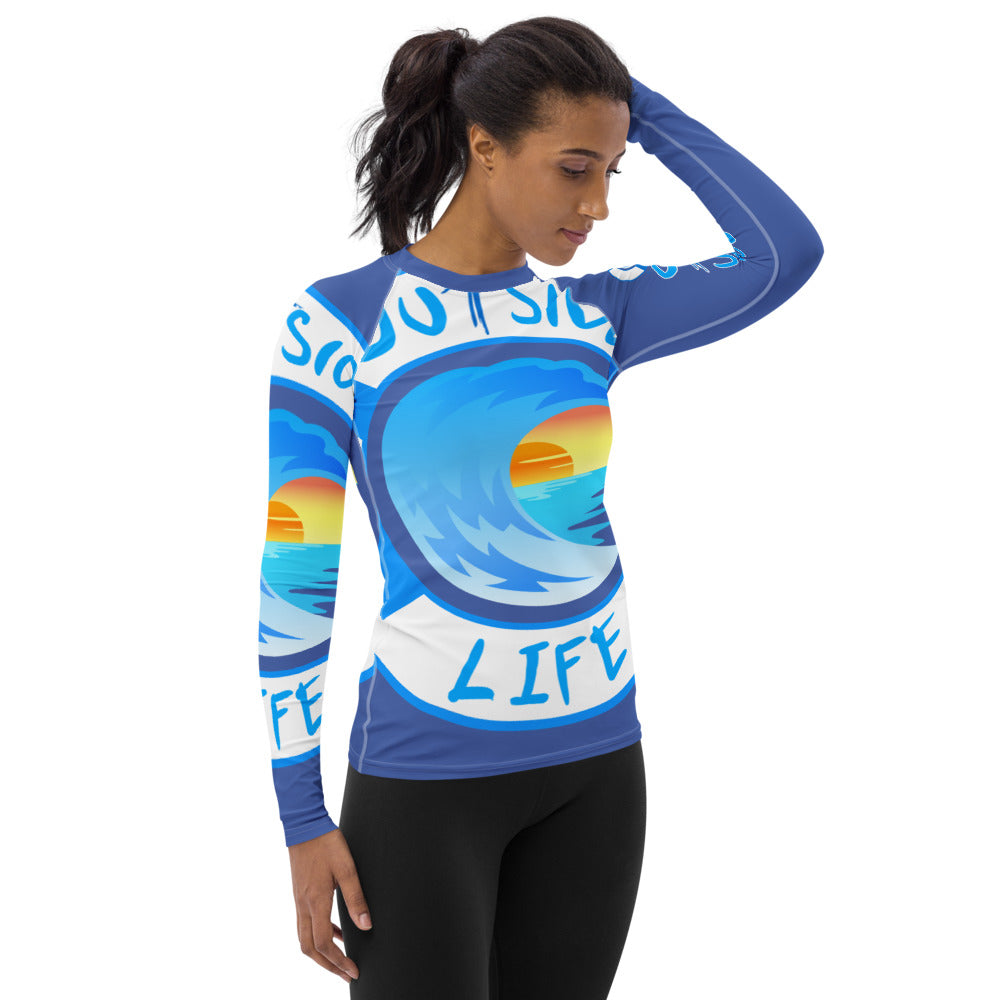 "OL"  Ladies   L/S  Blue Rash Guard