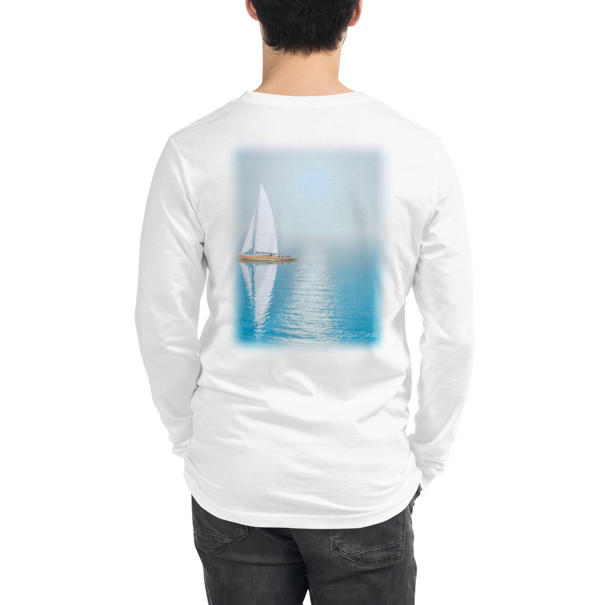 " BB" Logo with blue sail boat Long Sleeve Tee