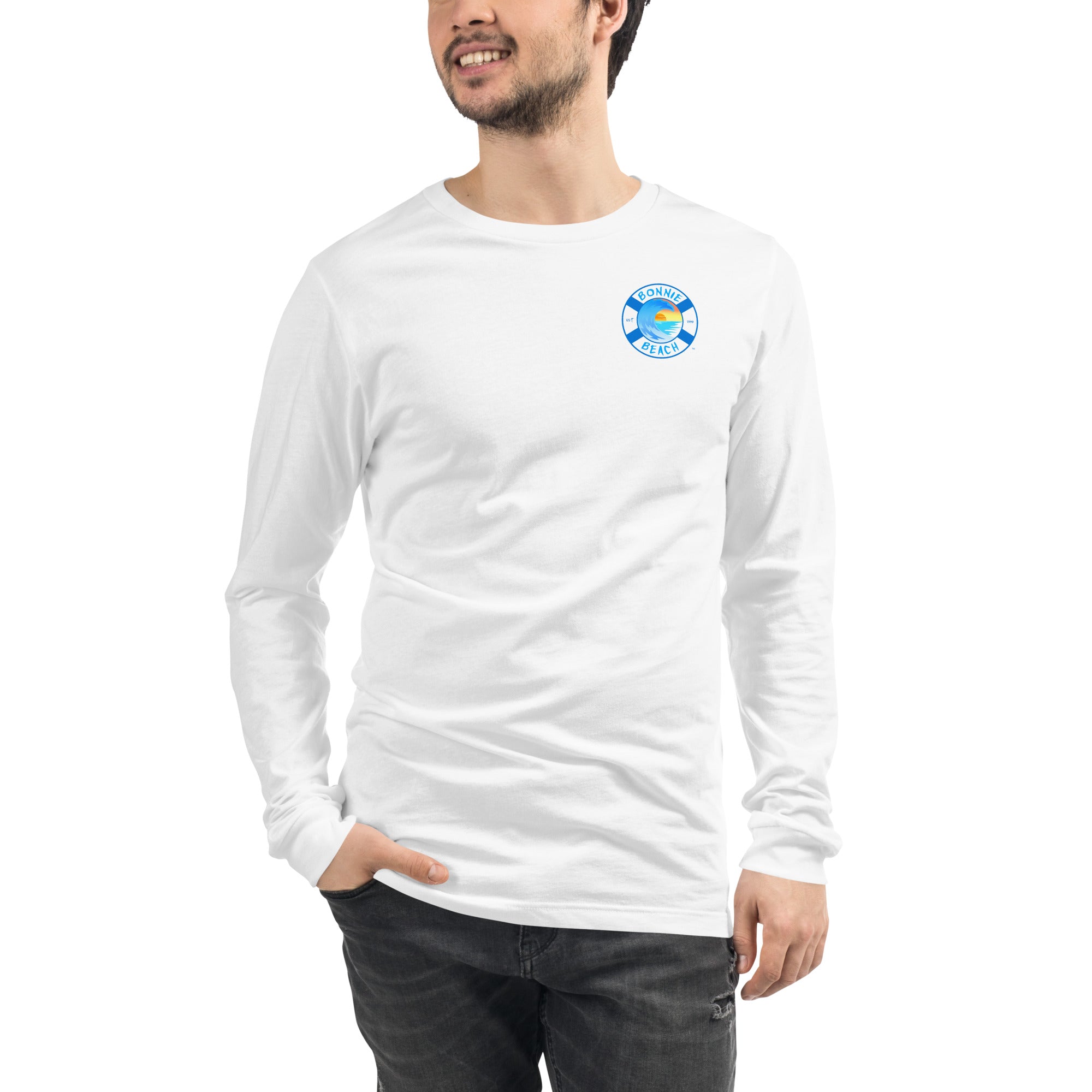 " BB" Logo with blue sail boat Long Sleeve Tee