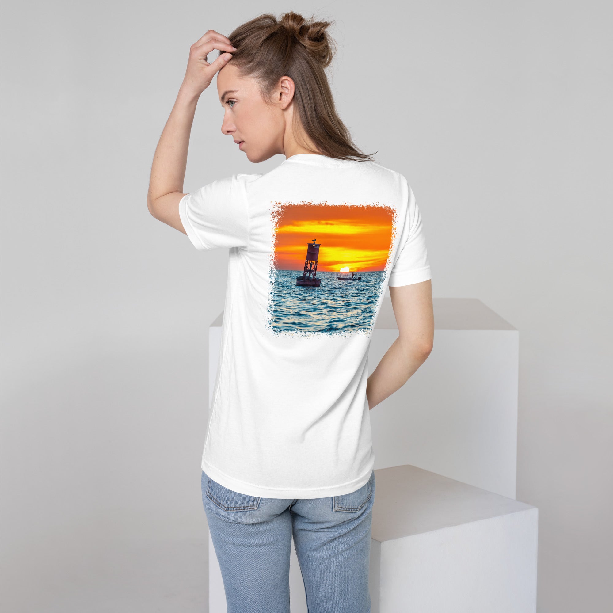 Logo pocket  and Life Bouy sunset on back