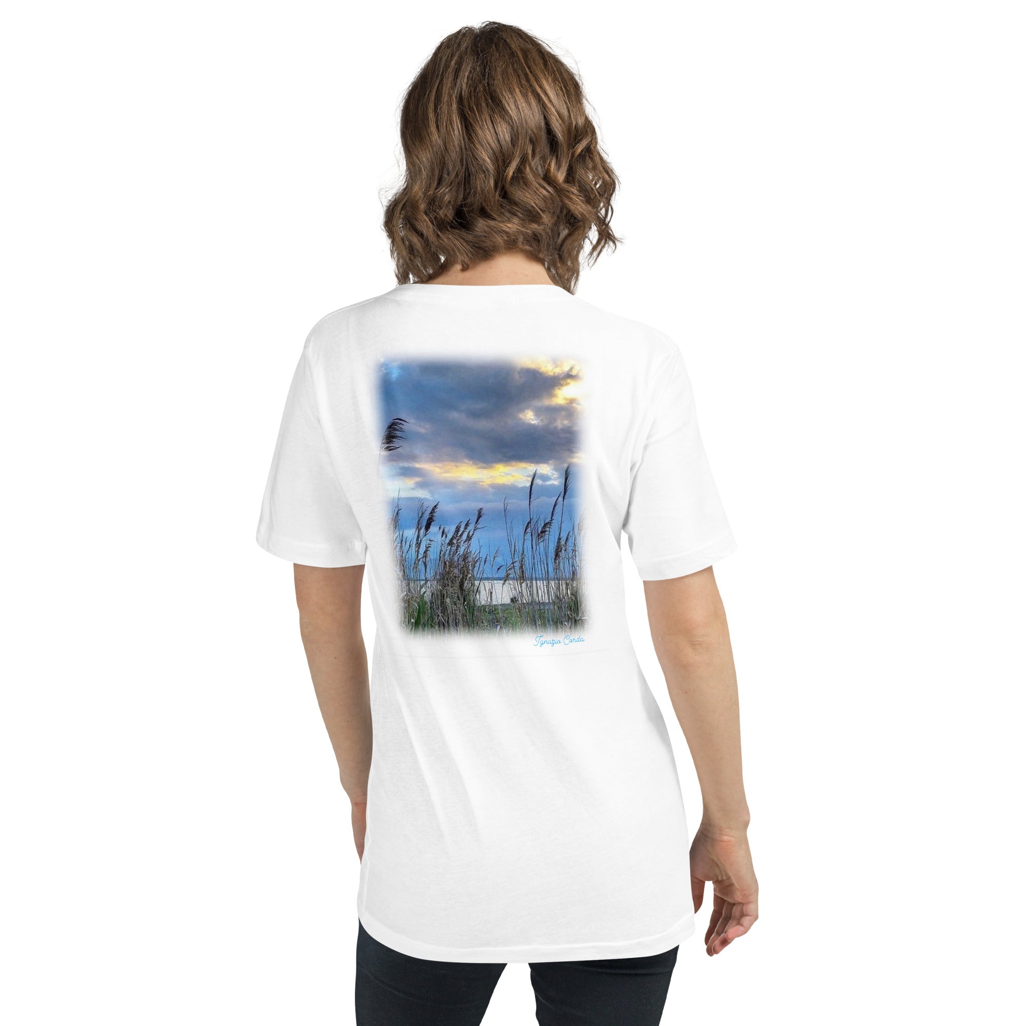 "BB" Short Sleeve V-Neck T-Shirt Sea Oats Scenery