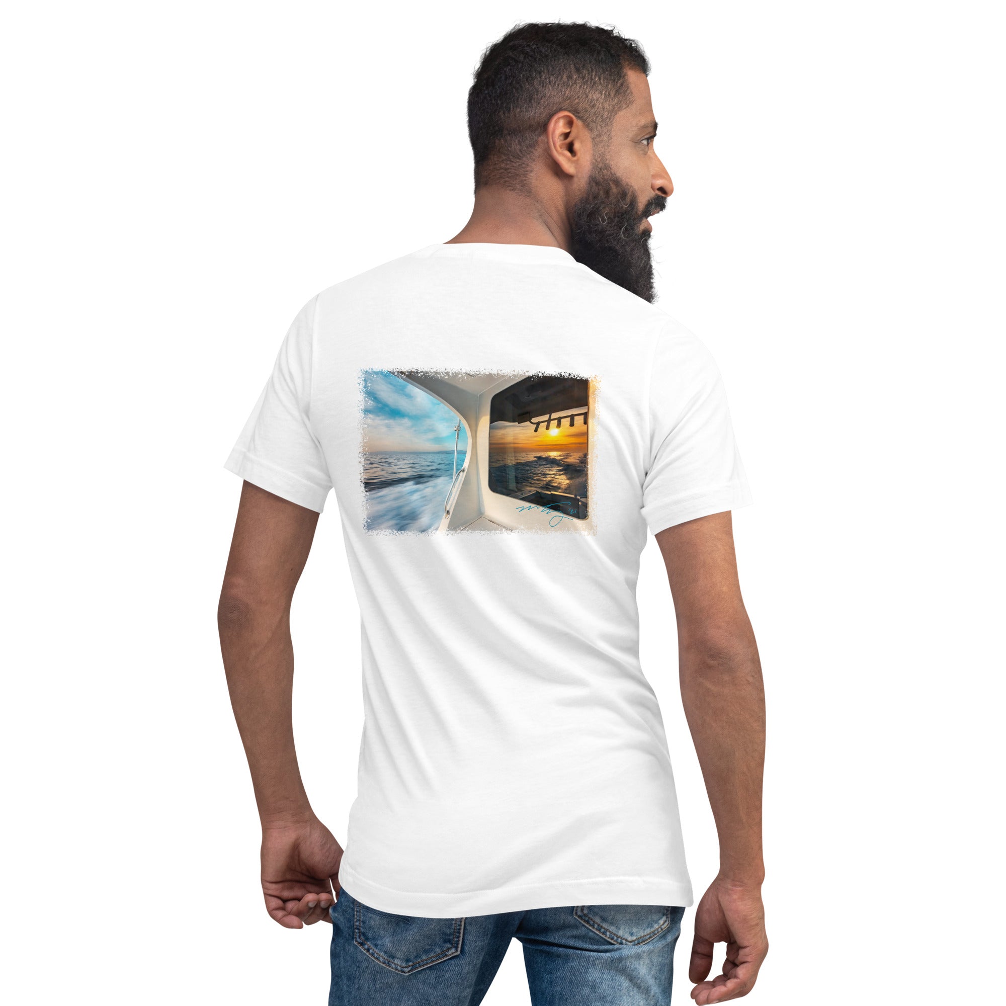 Short Sleeve V-Neck T-Shirt Boating and ocean photo